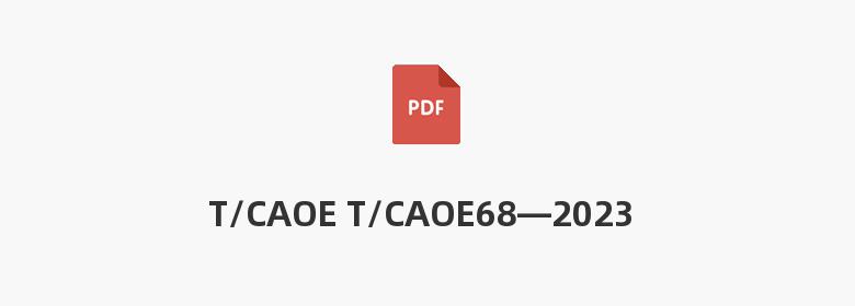 T/CAOE T/CAOE68—2023